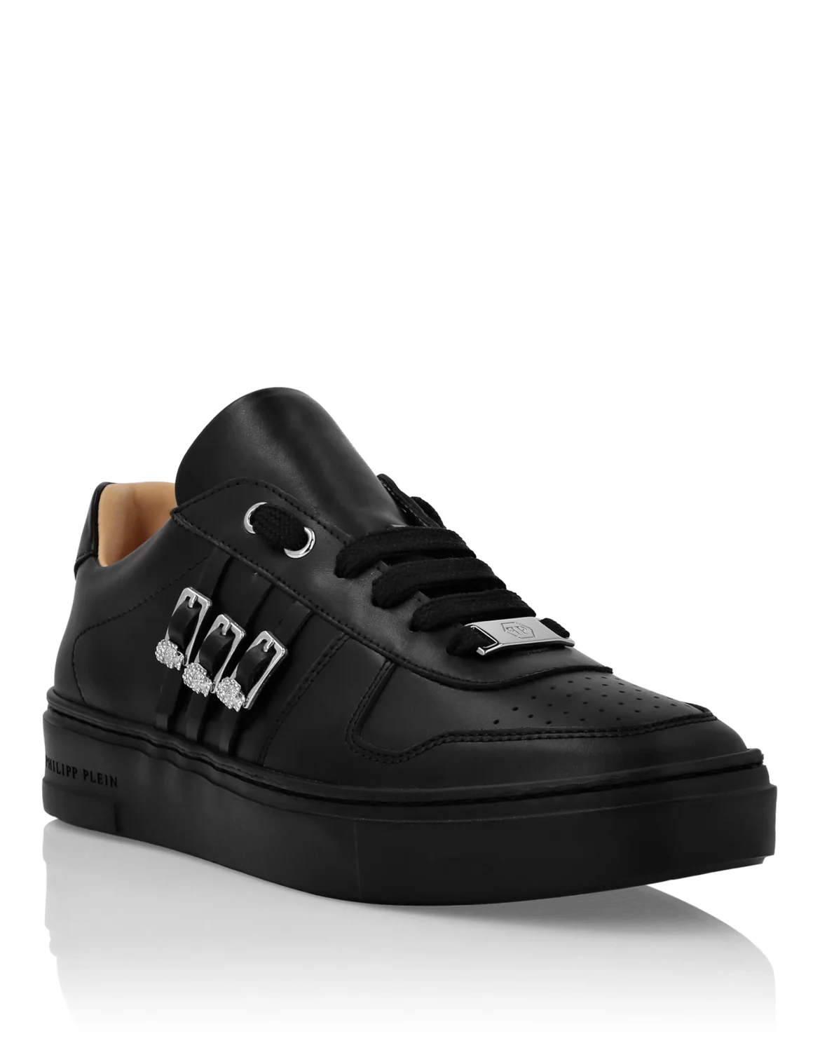 Nappa Leather Lo-Top Sneakers Skull, цвет: Черный