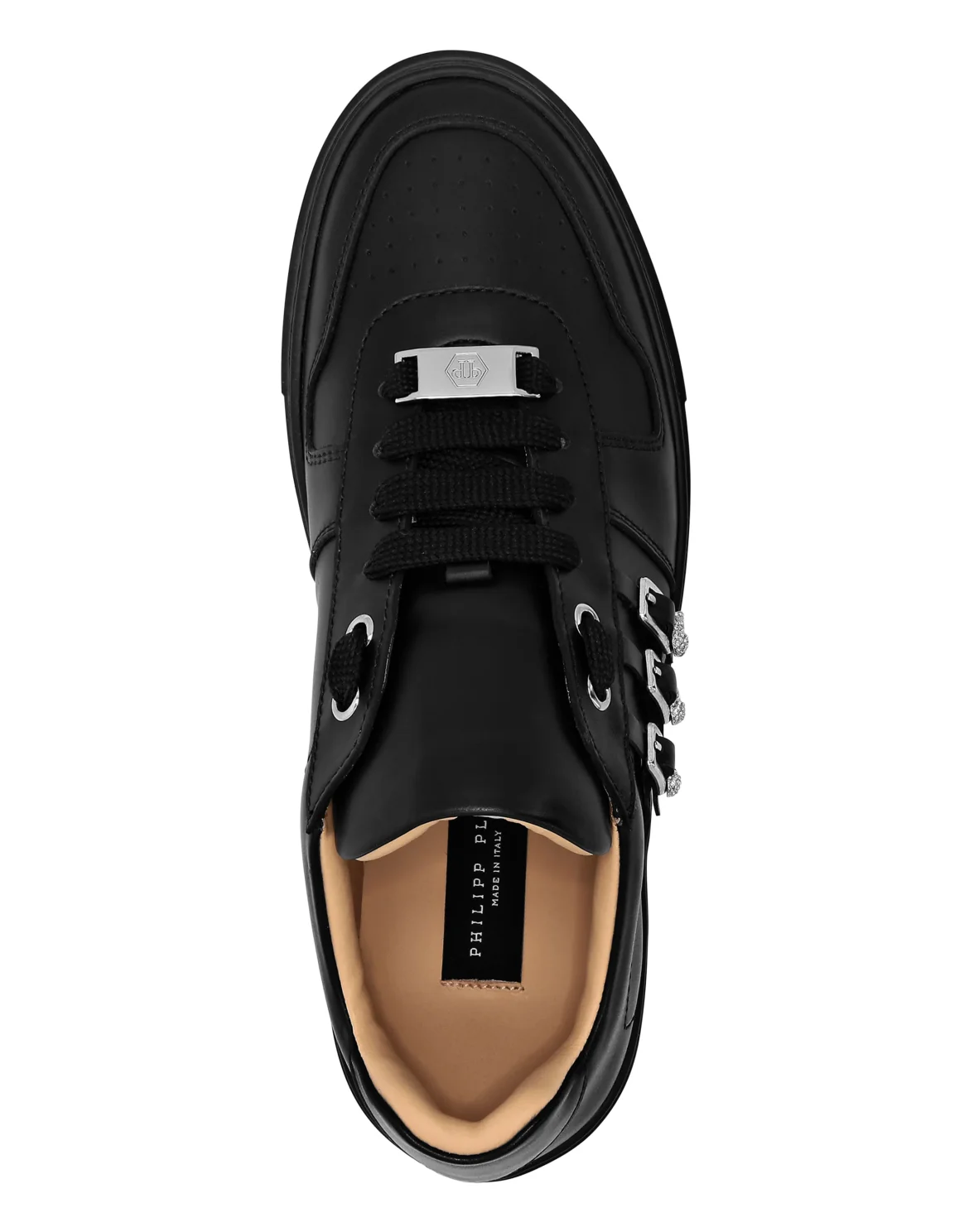 Nappa Leather Lo-Top Sneakers Skull, цвет: Черный