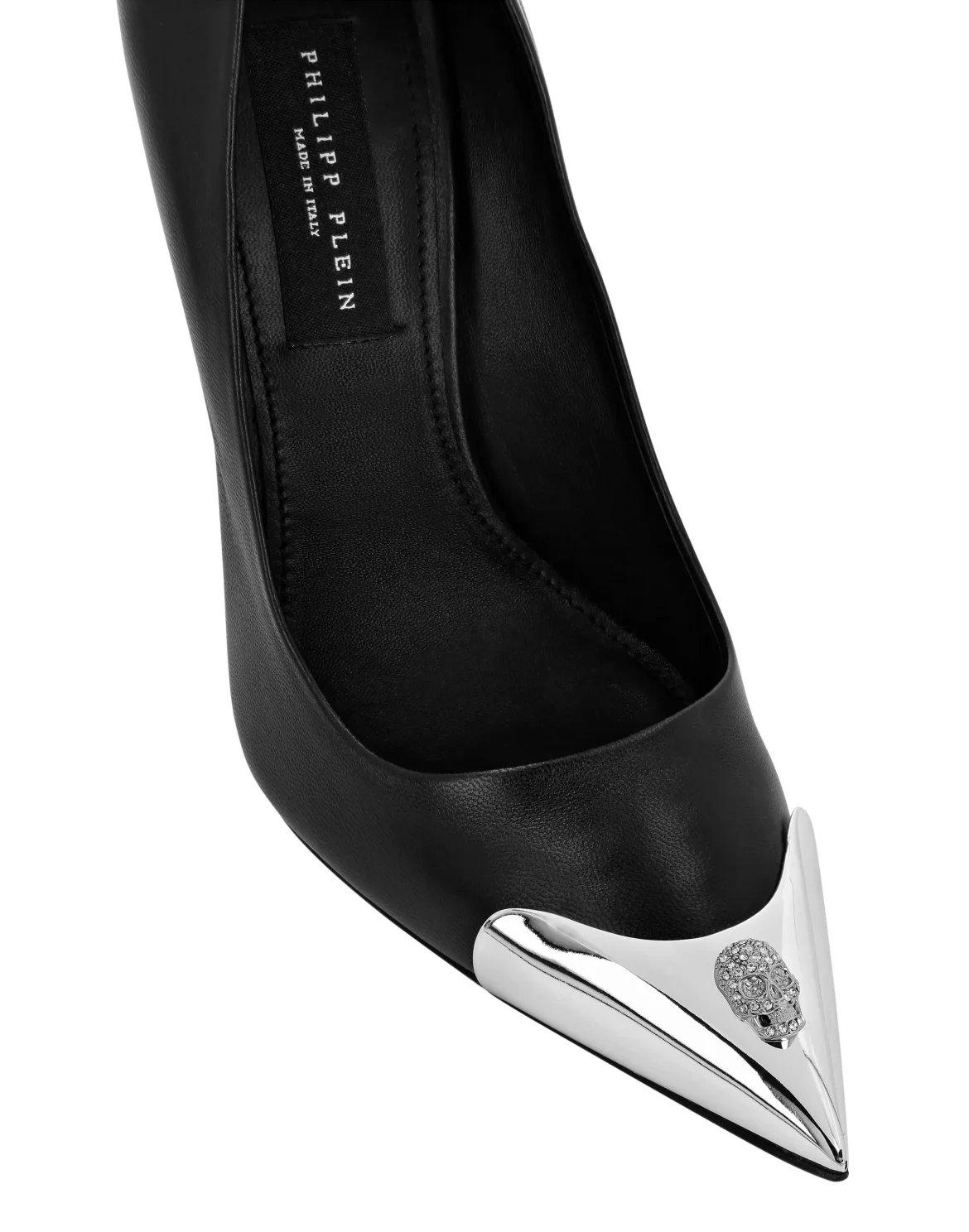 Nappa Leather Decollete Hi-Heels Skull strass, цвет: Черный