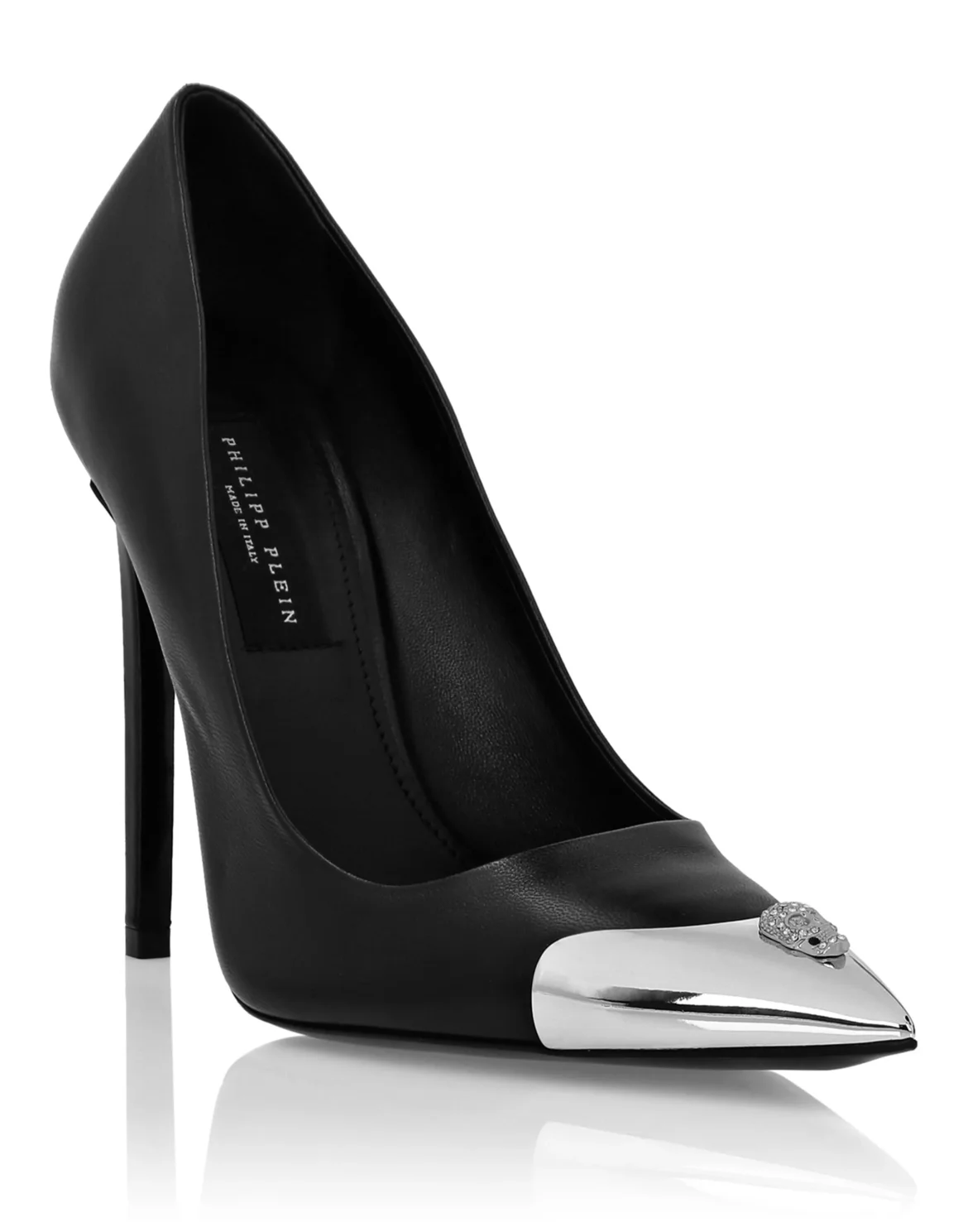 Nappa Leather Decollete Hi-Heels Skull strass, цвет: Черный