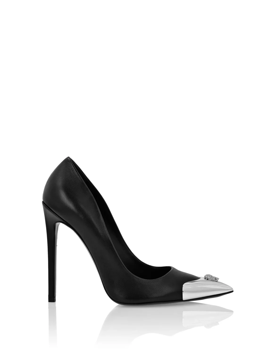 Nappa Leather Decollete Hi-Heels Skull strass, цвет: Черный