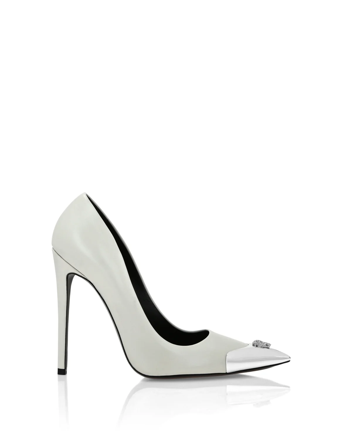Nappa Leather Decollete Hi-Heels Skull strass, цвет: Бежевый