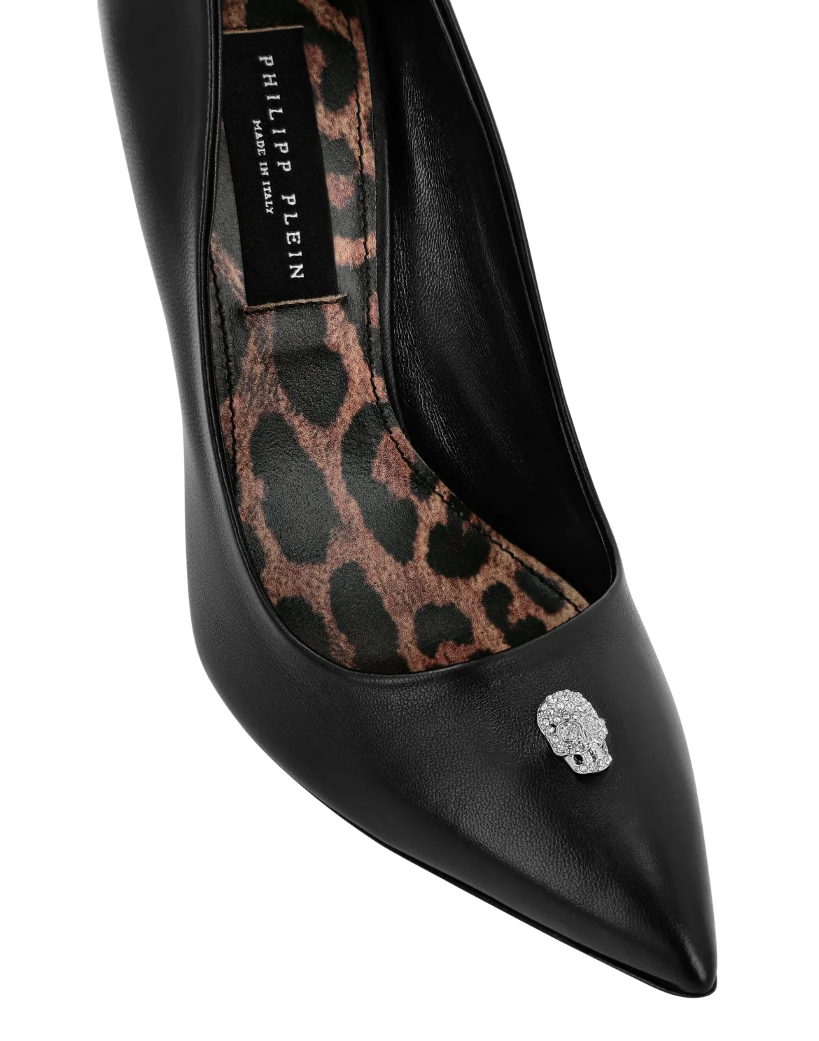 Nappa Leather Decollete Hi-Heels Skull strass, цвет: Черный