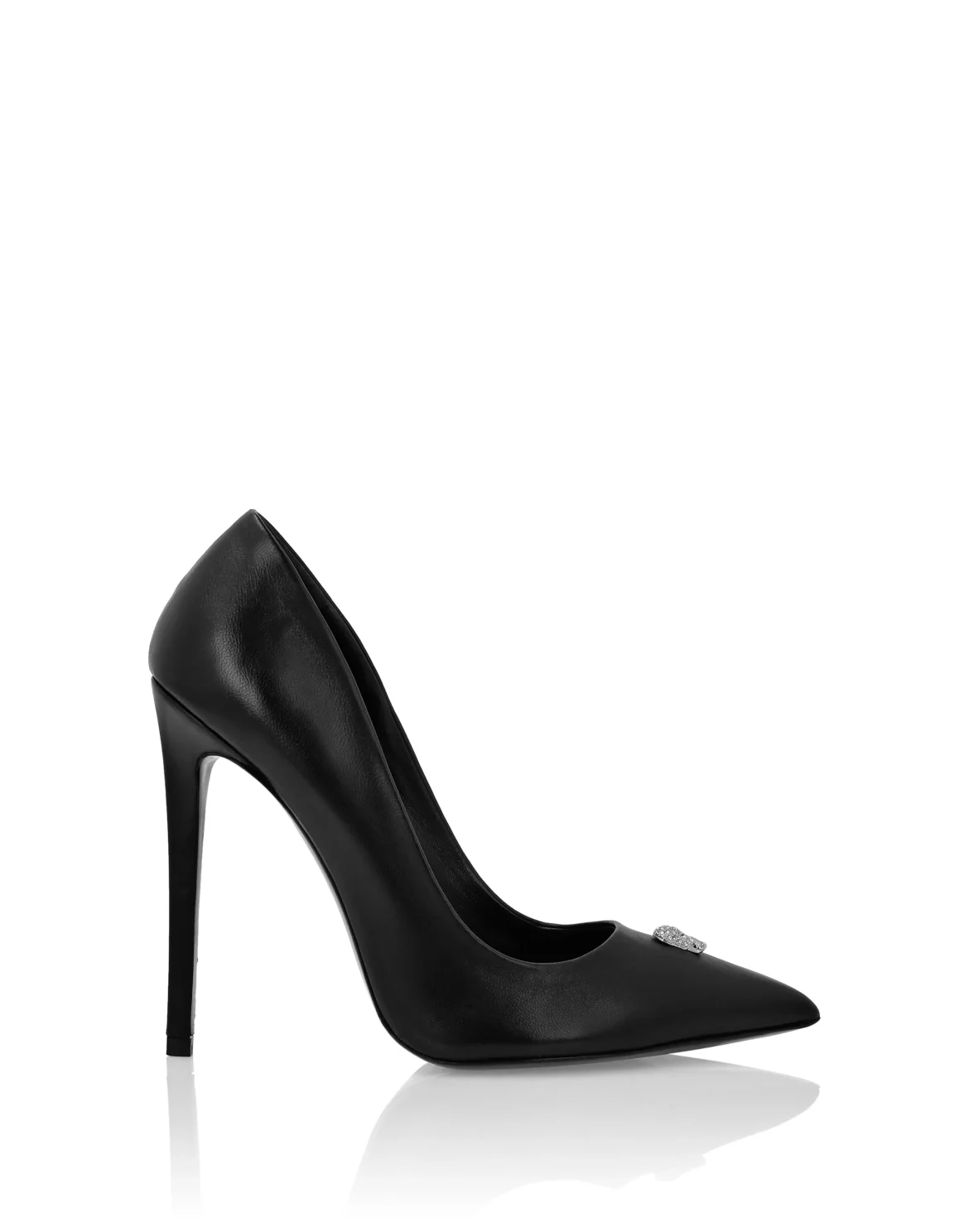 Nappa Leather Decollete Hi-Heels Skull strass, цвет: Черный
