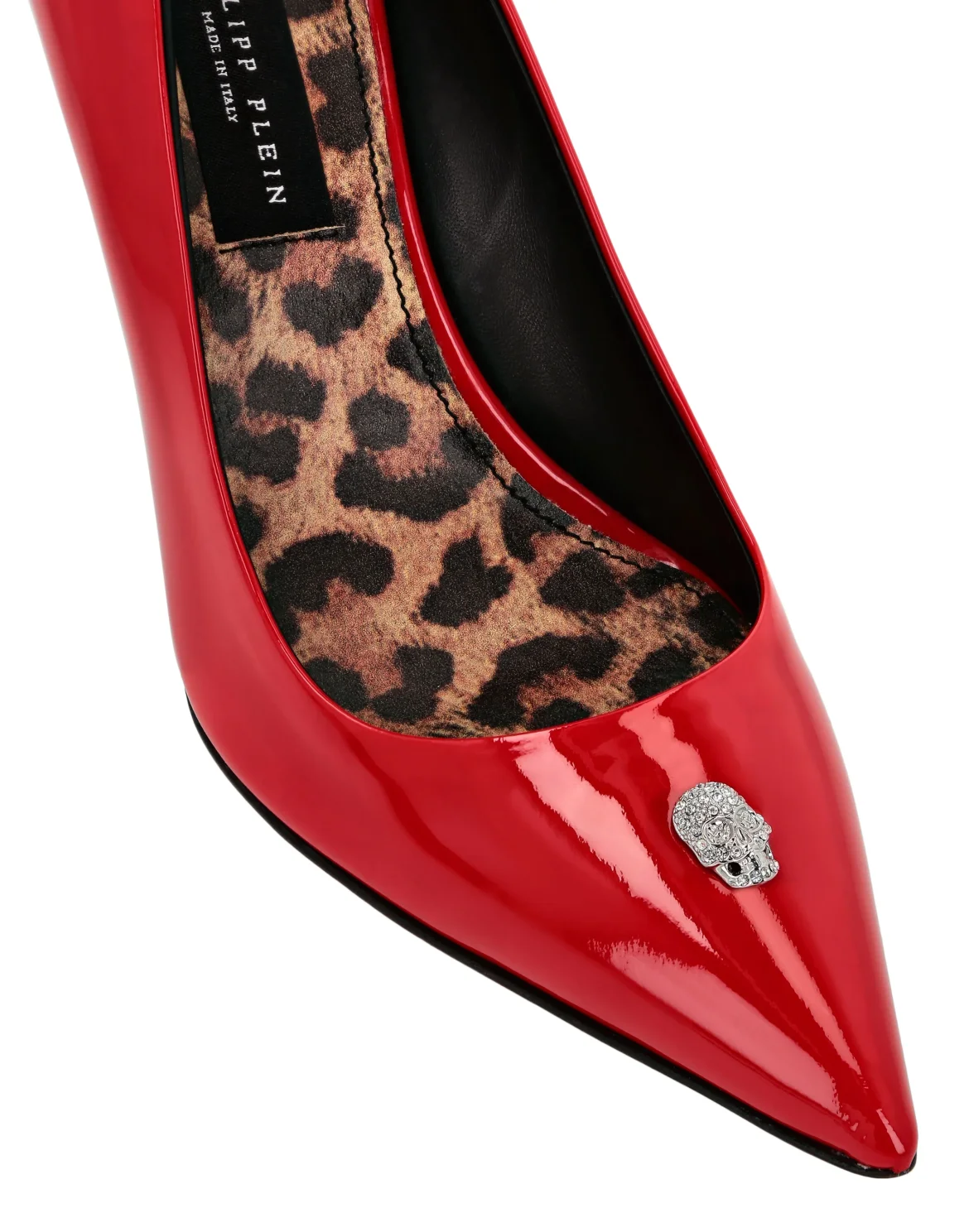 Patent Leather Decollete Mid Heels Skull strass, цвет: Красный