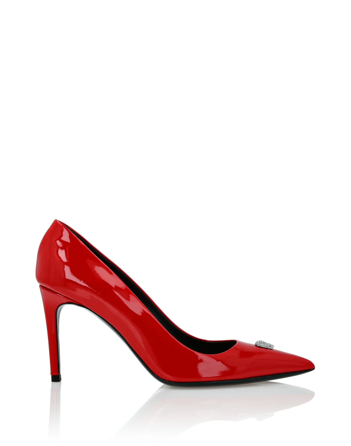 Patent Leather Decollete Mid Heels Skull strass, цвет: Красный