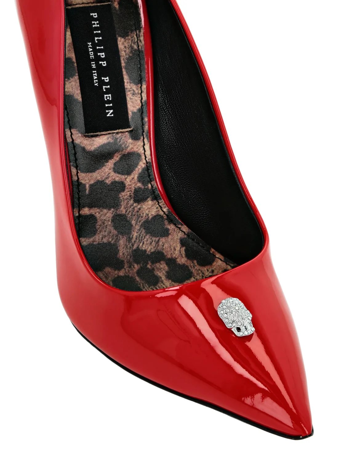 Patent Leather Decollete Hi-Heels Skull strass, цвет: Красный