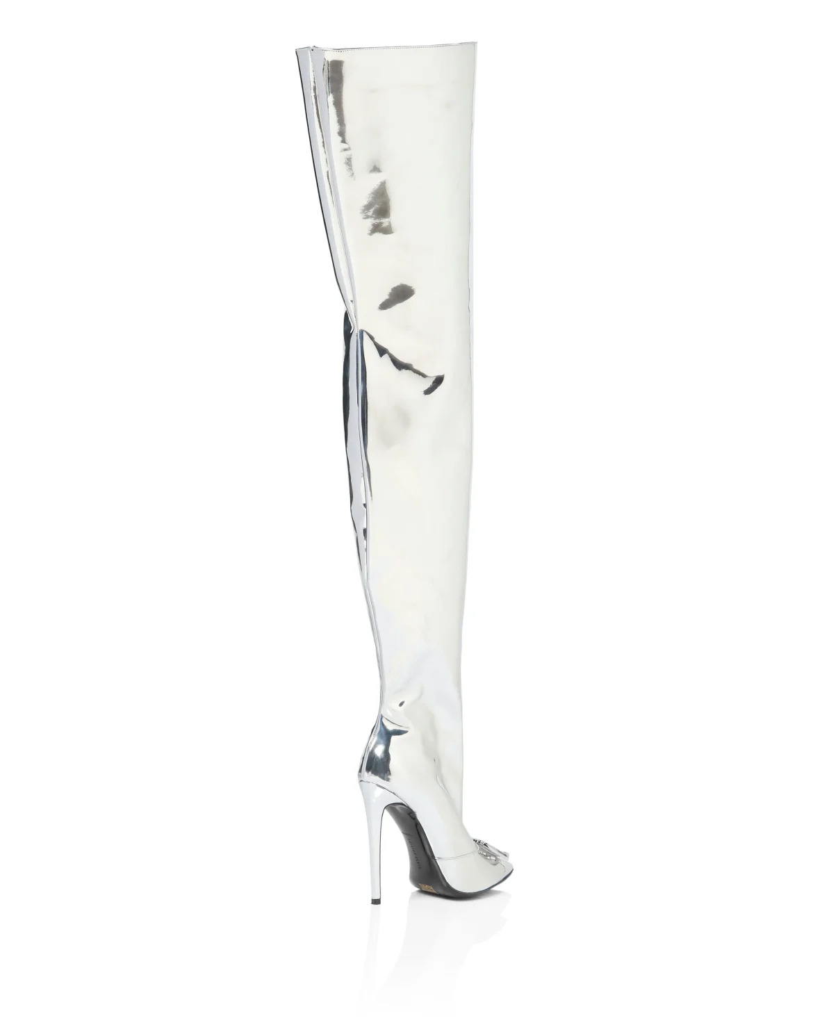 Mirror Boots Hi-Heels Overknees Gothic Plein, цвет: Серебристый