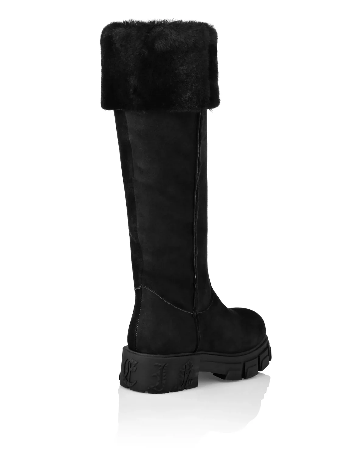 Shearling Boots Flat High Gothic Plein, цвет: Черный