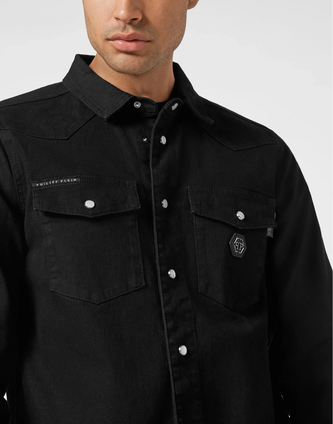 Oversize Denim Shirt, цвет: Черный