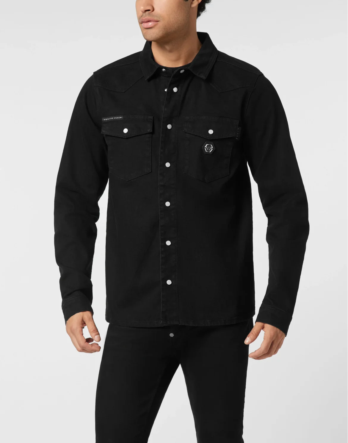 Oversize Denim Shirt, цвет: Черный