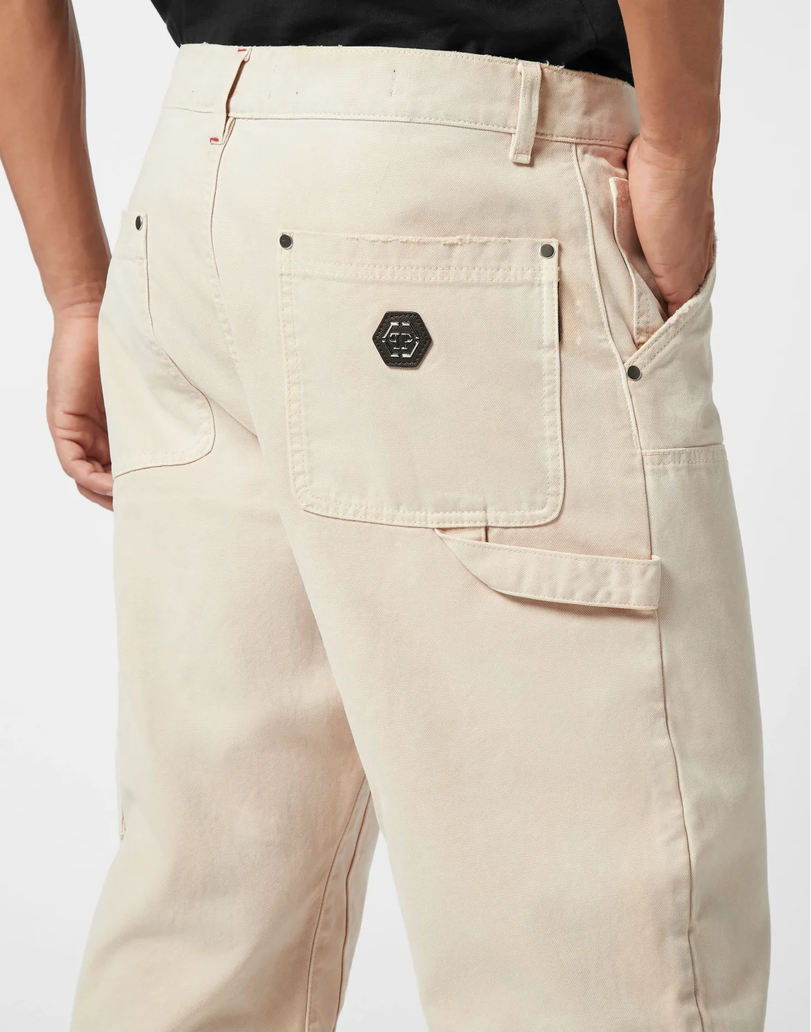 Distressed Carpenter Pants, цвет: Бежевый