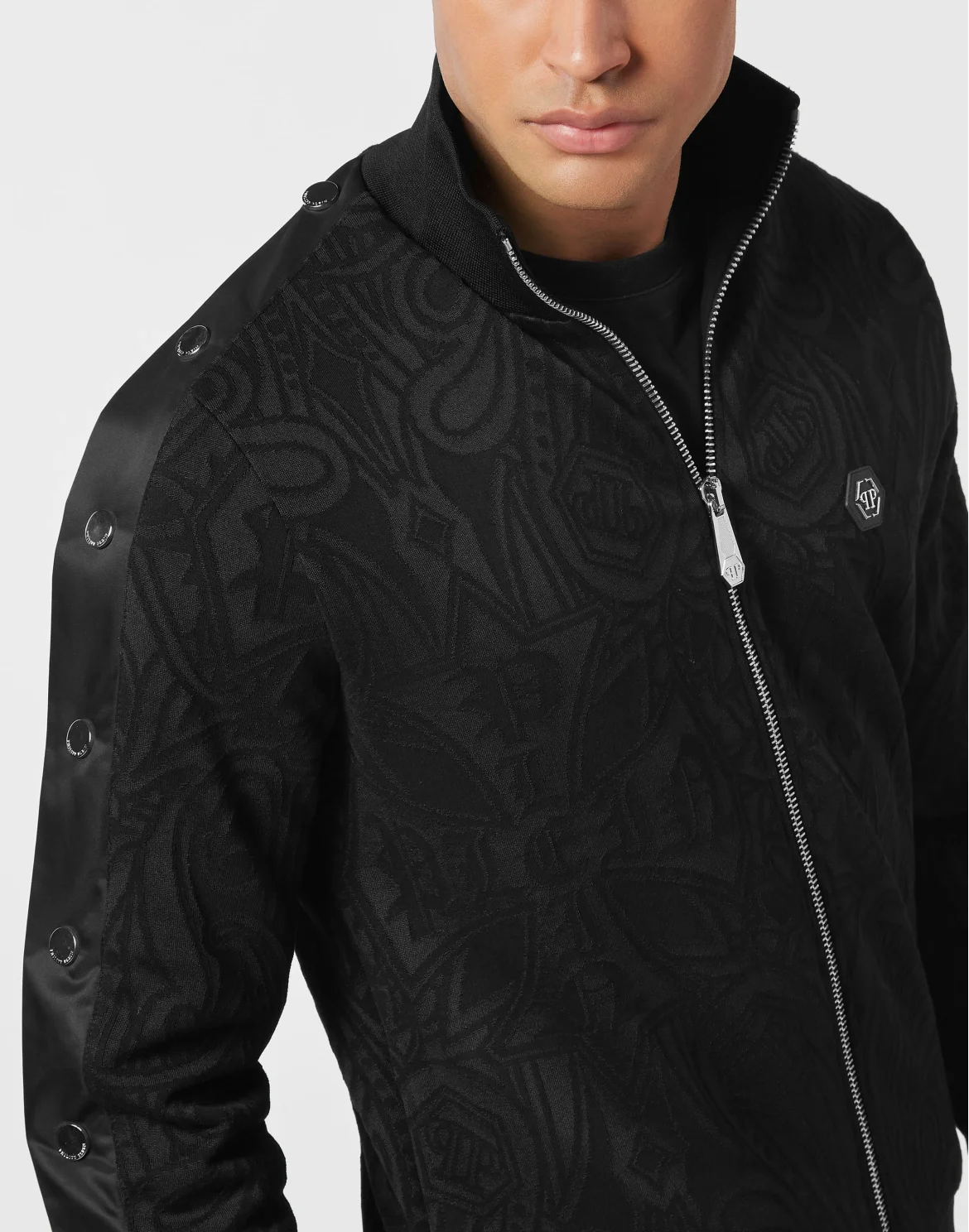 Jacquard Tracksuit Jacket Chrome Crest, цвет: Черный