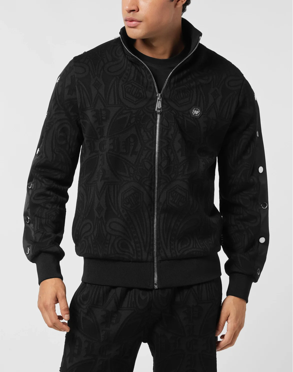 Jacquard Tracksuit Jacket Chrome Crest, цвет: Черный