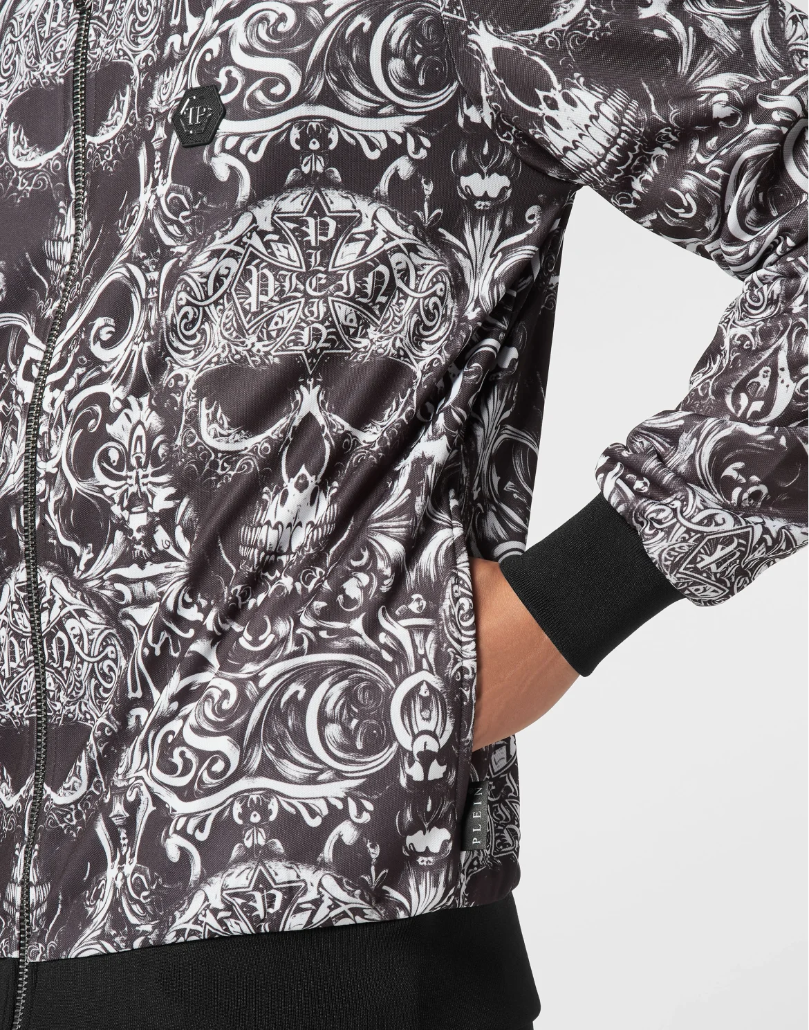 Tracksuit Jacket All-Over Skull, цвет: Черный