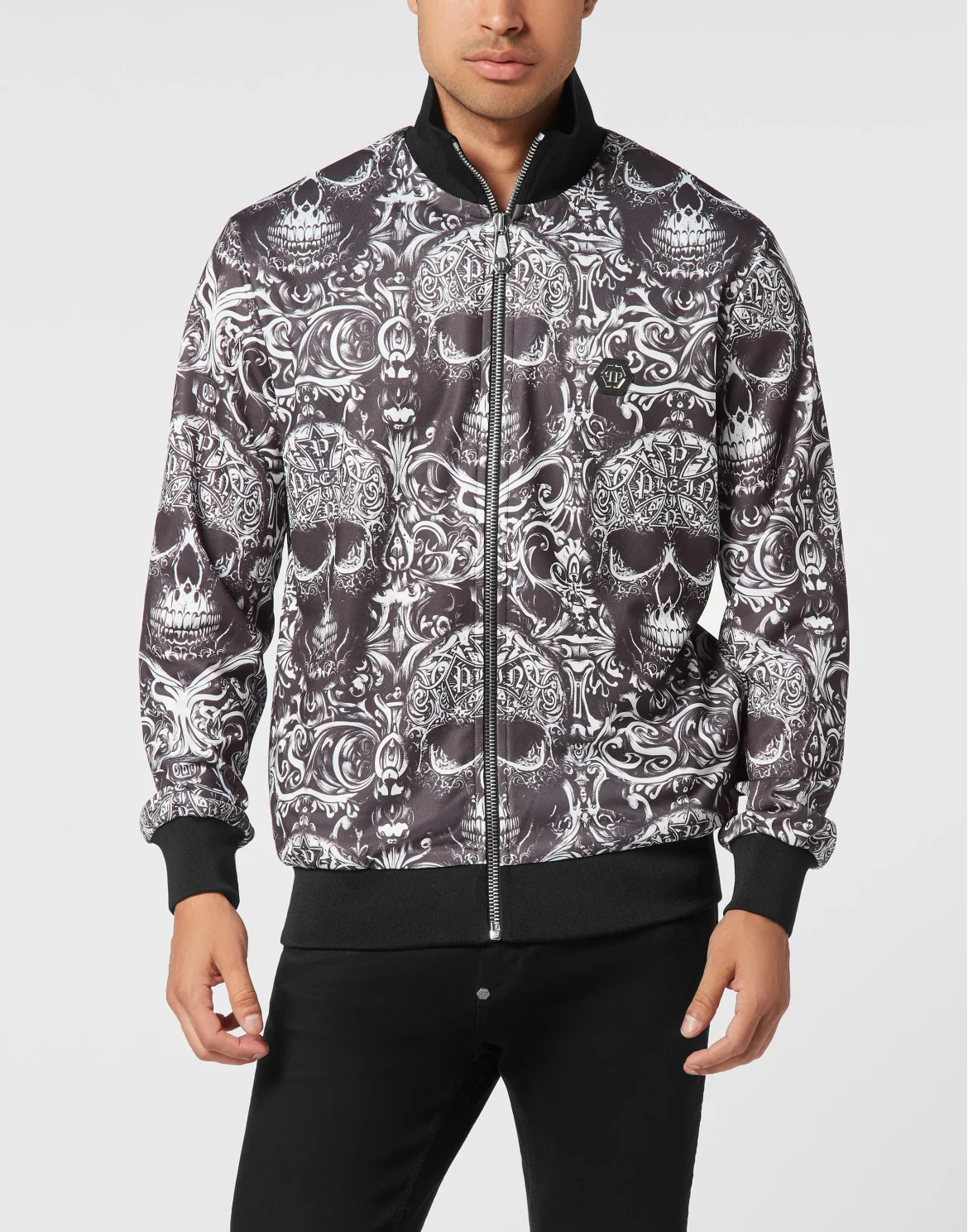 Tracksuit Jacket All-Over Skull, цвет: Черный