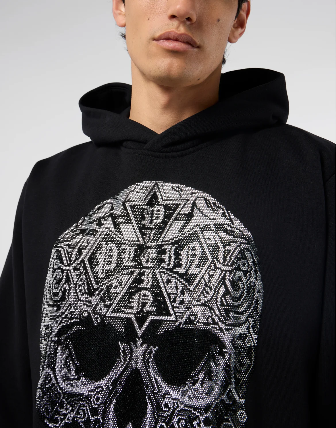 Hoodie Sweatshirt Gothic Skull, цвет: Черный
