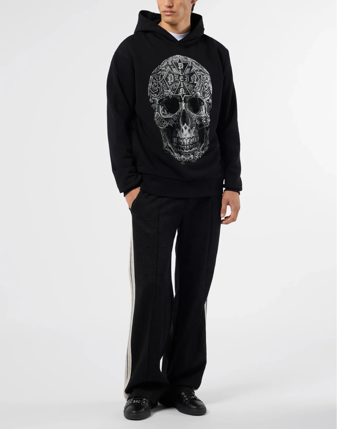 Hoodie Sweatshirt Gothic Skull, цвет: Черный