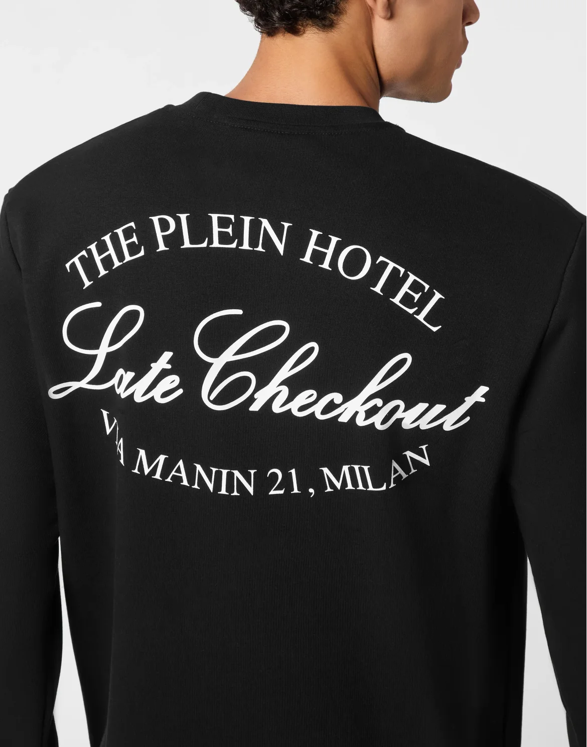 Fleece Round Neck Sweatshirt Plein Hotel, цвет: Черный