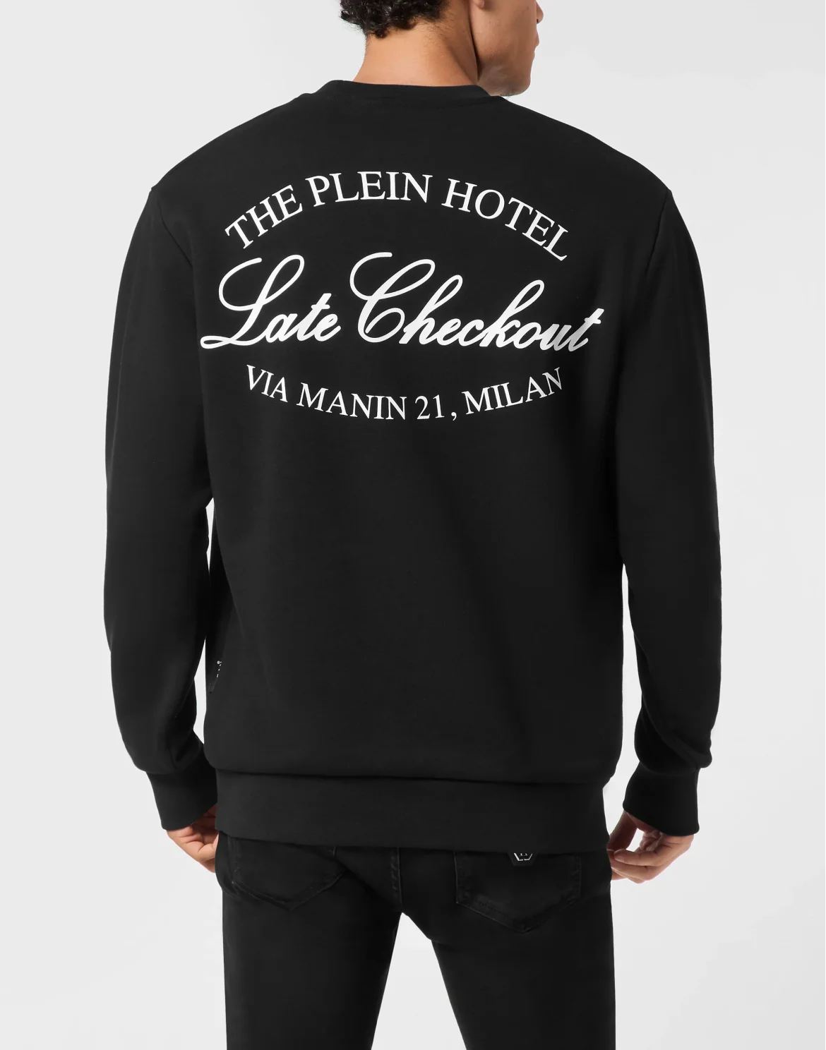 Fleece Round Neck Sweatshirt Plein Hotel, цвет: Черный