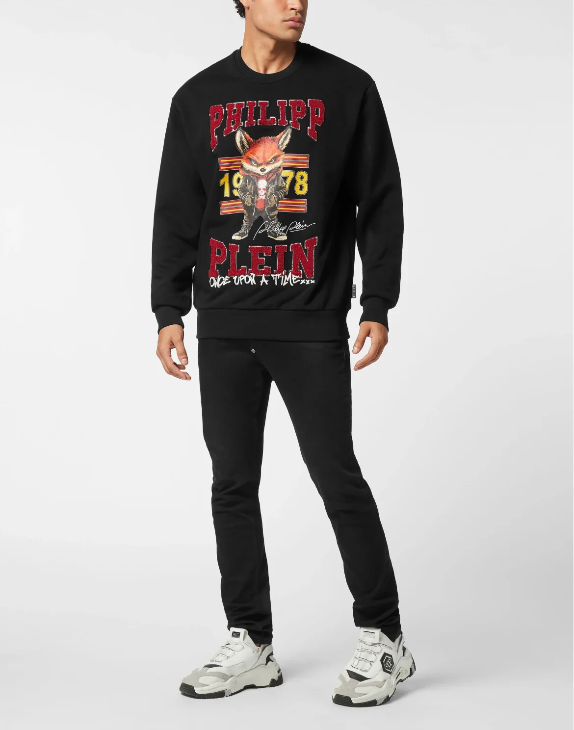 Round Neck Sweatshirt College Animals, цвет: Черный