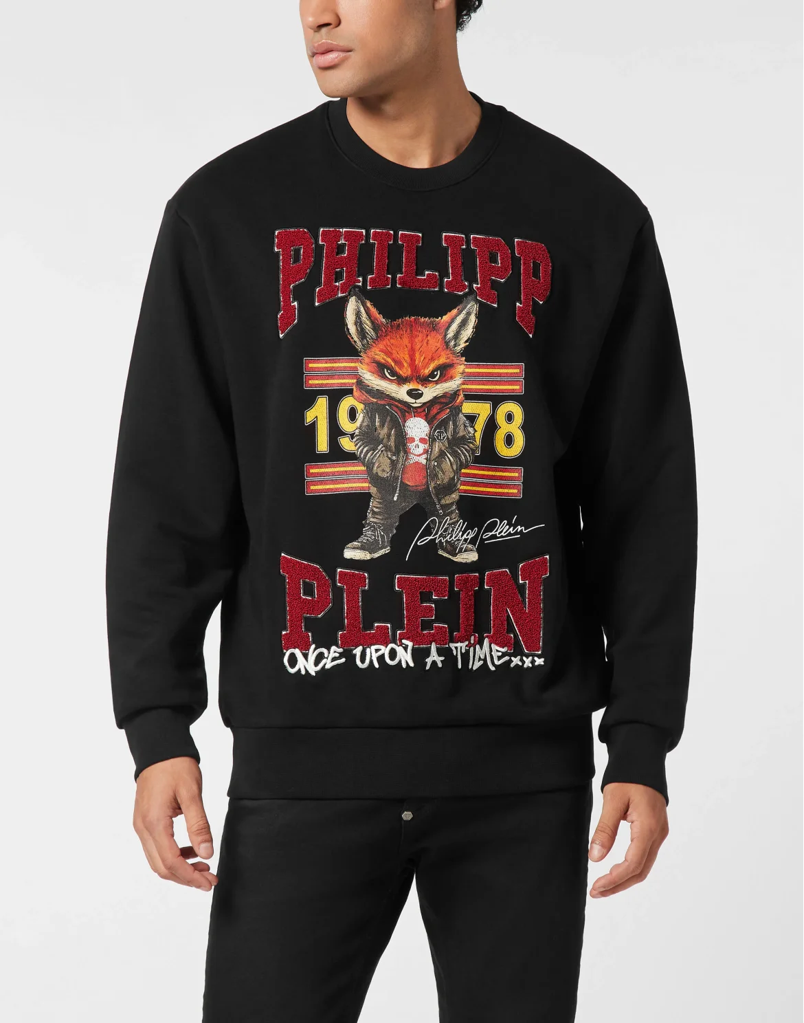 Round Neck Sweatshirt College Animals, цвет: Черный
