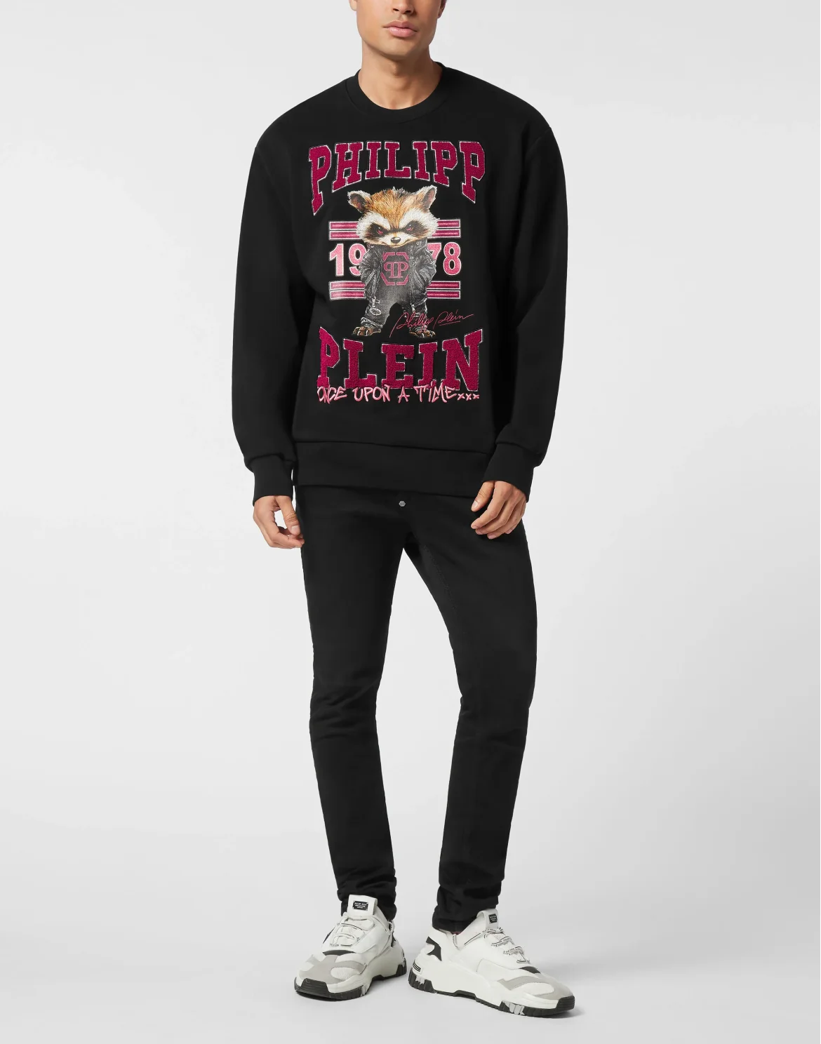 Fleece Sweatshirt College Raccoon, цвет: Черный