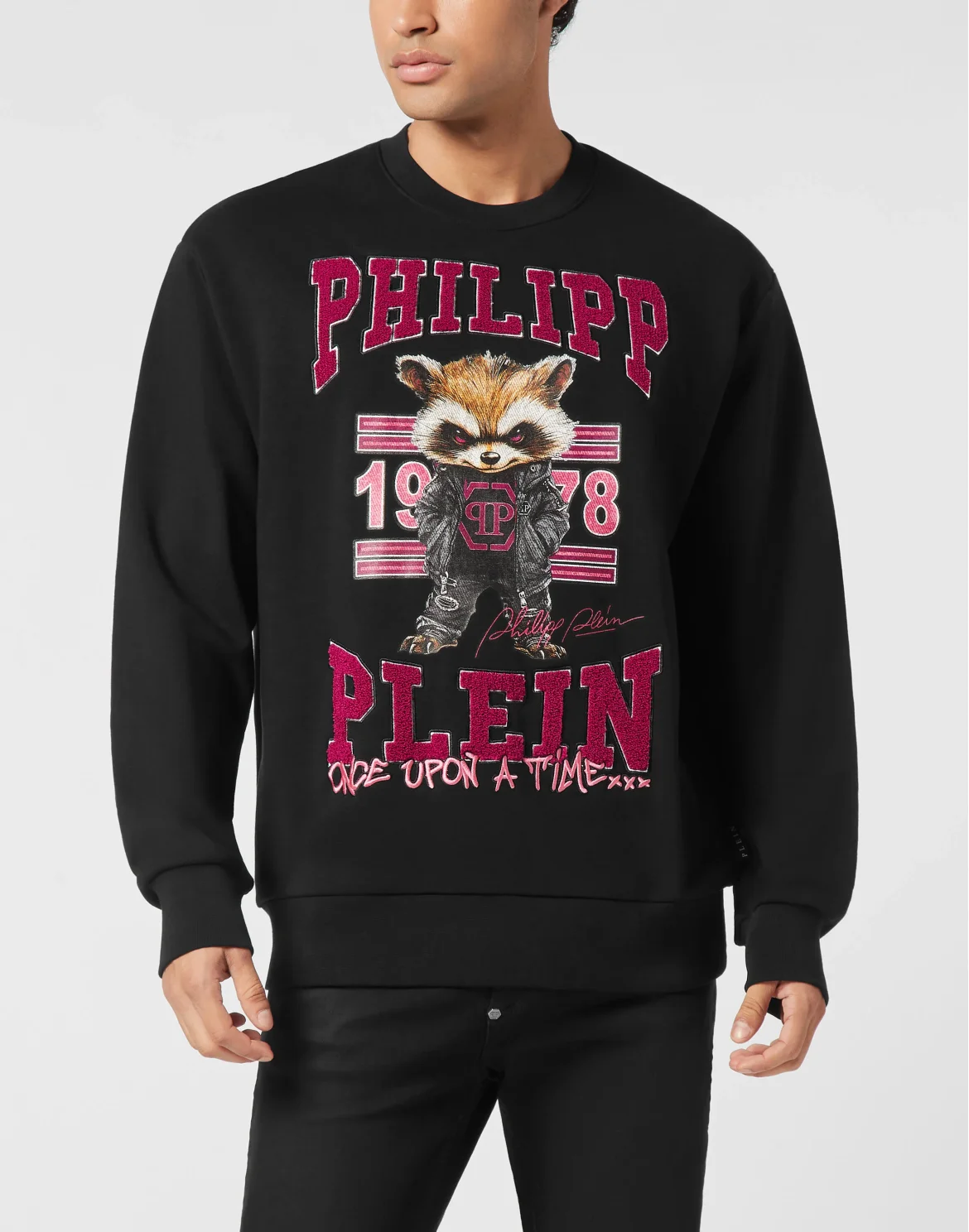 Fleece Sweatshirt College Raccoon, цвет: Черный