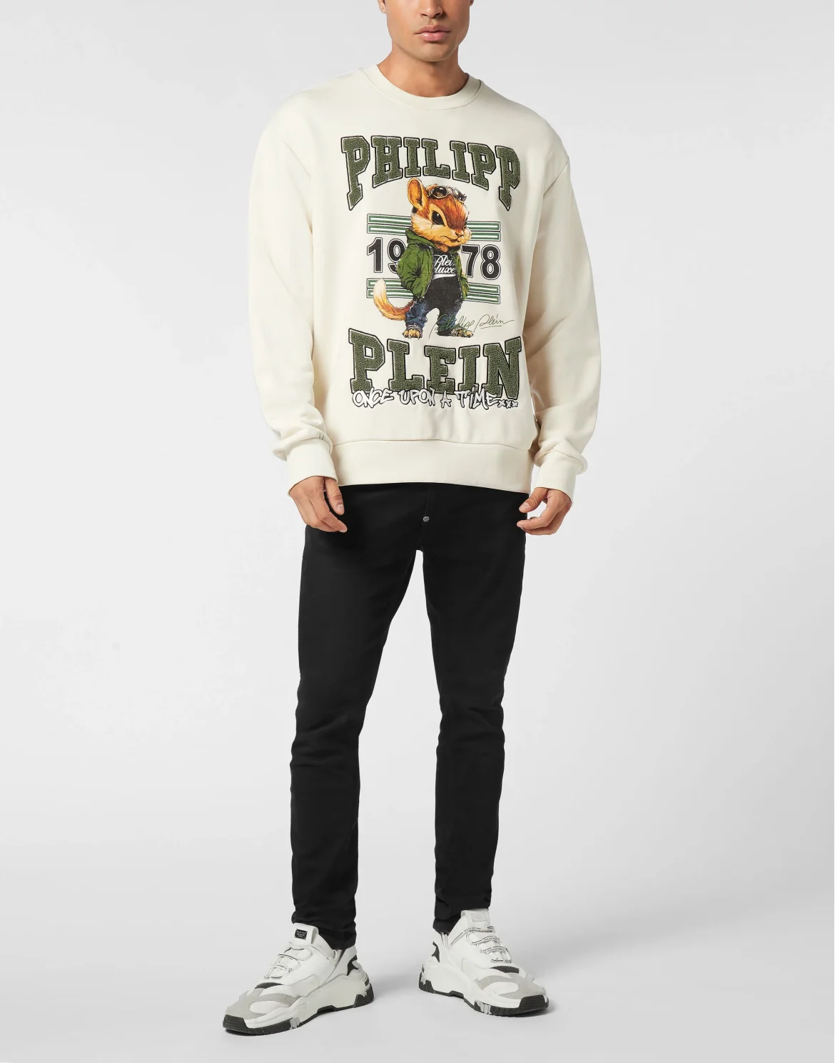 Round Neck Sweatshirt College Squirrel, цвет: Бежевый