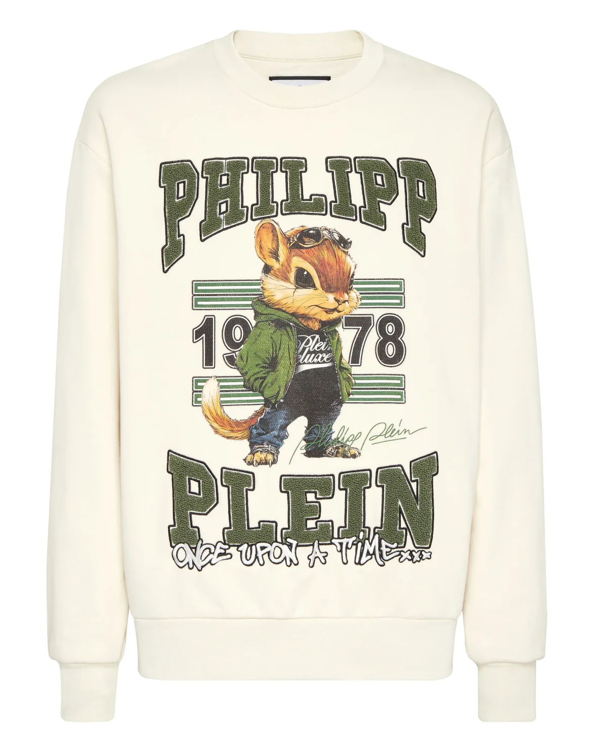 Round Neck Sweatshirt College Squirrel, цвет: Бежевый