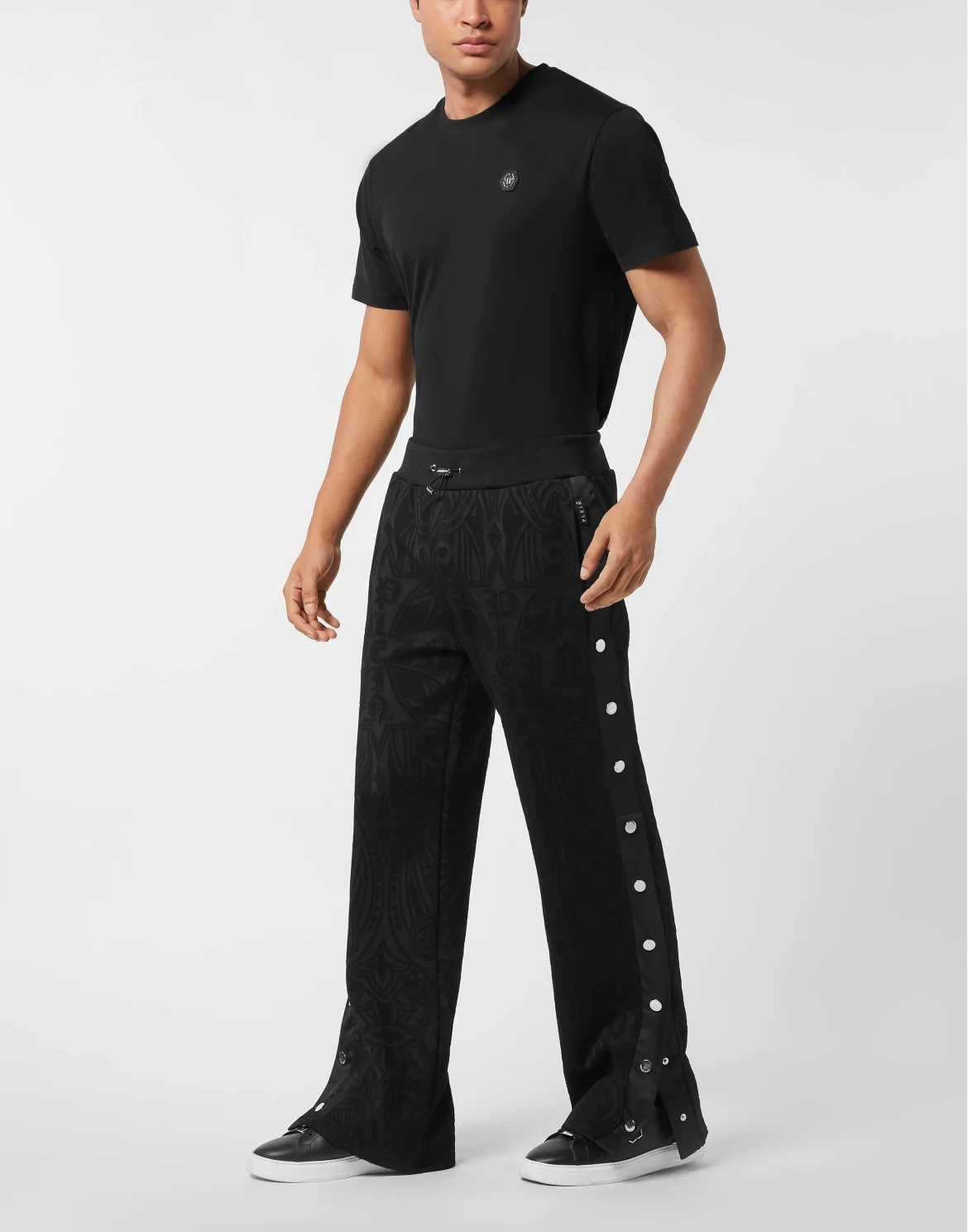 Buttoned-up Jacquard Jogging Pants Chrome Crest, цвет: Черный