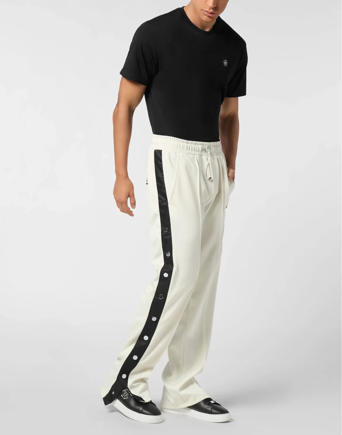 Buttoned-Up Tracksuit Trousers Plein Deluxe Signature, цвет: Бежевый