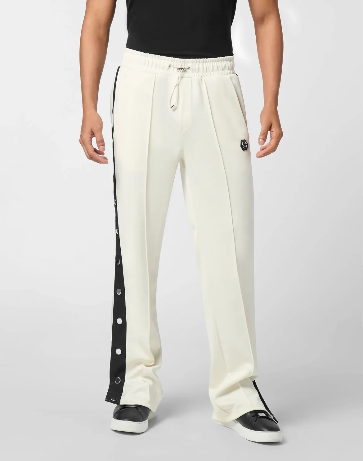 Buttoned-Up Tracksuit Trousers Plein Deluxe Signature, цвет: Бежевый