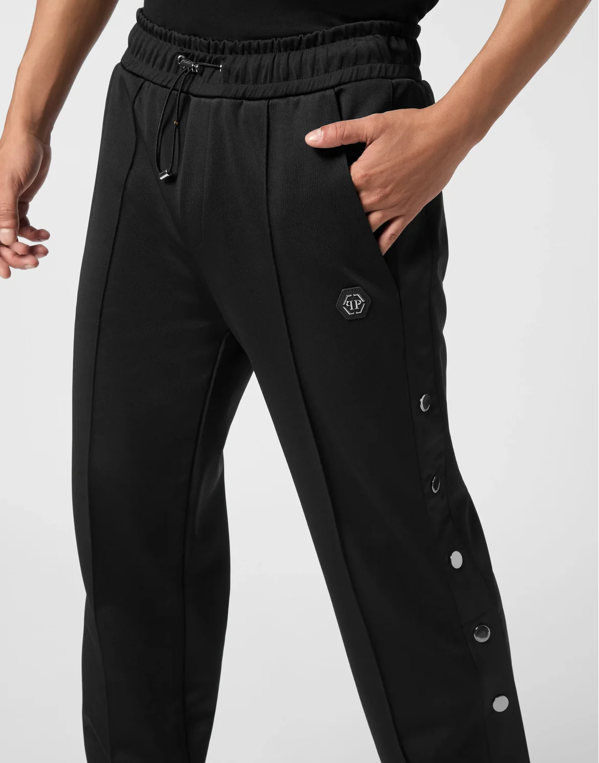 Buttoned-Up Tracksuit Trousers Plein Deluxe Signature, цвет: Черный