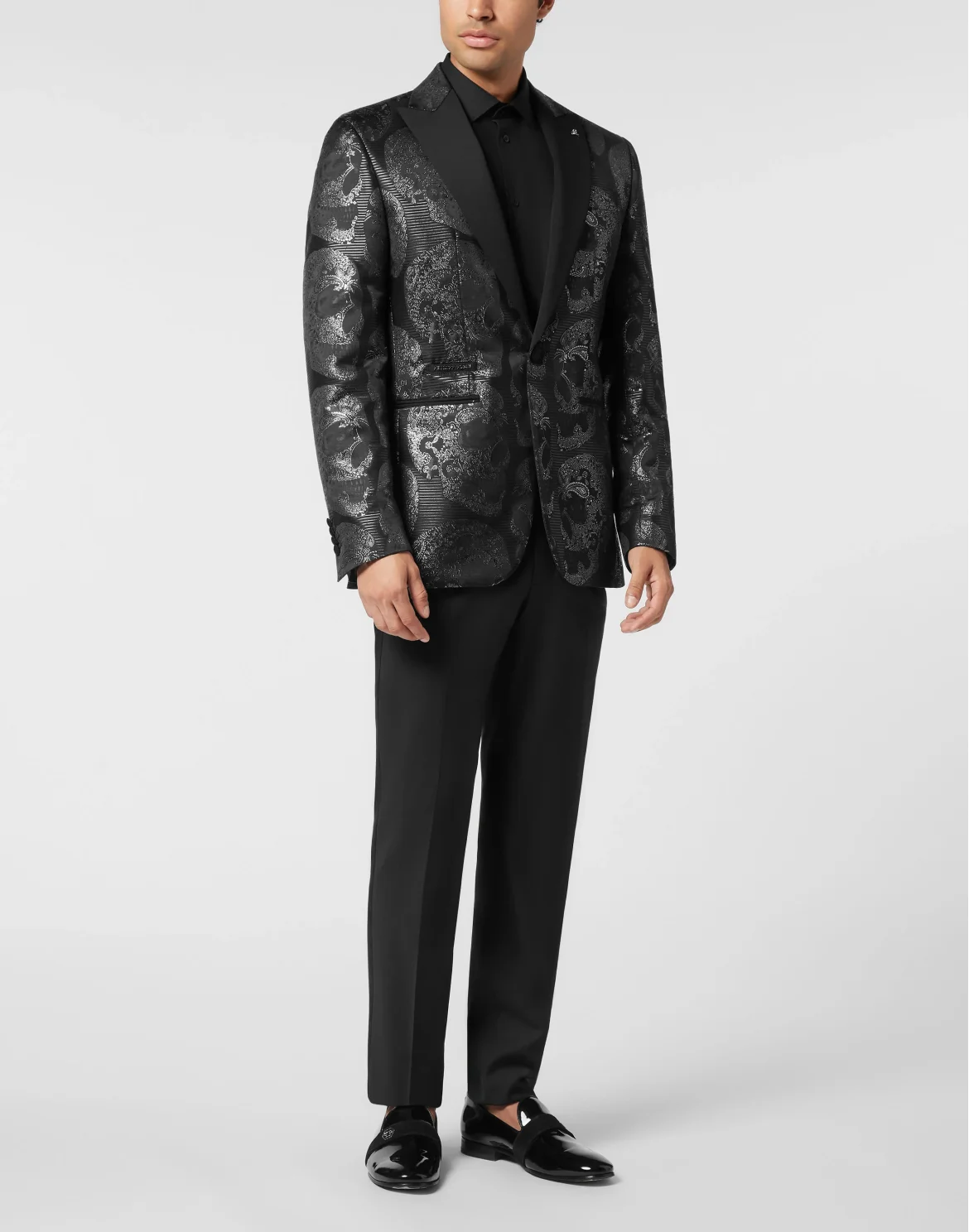 Jacquard Lord Fit Blazer All Over Skull, цвет: Черный