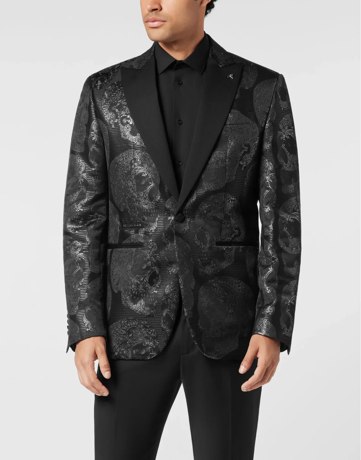 Jacquard Lord Fit Blazer All Over Skull, цвет: Черный