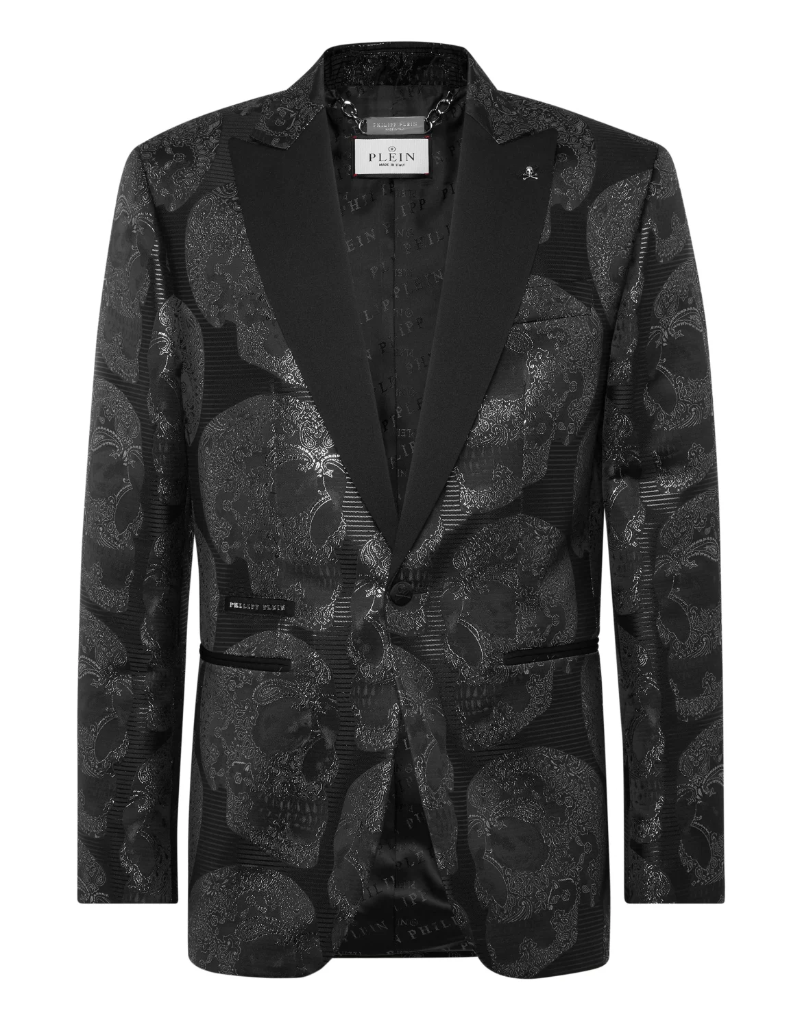 Jacquard Lord Fit Blazer All Over Skull, цвет: Черный