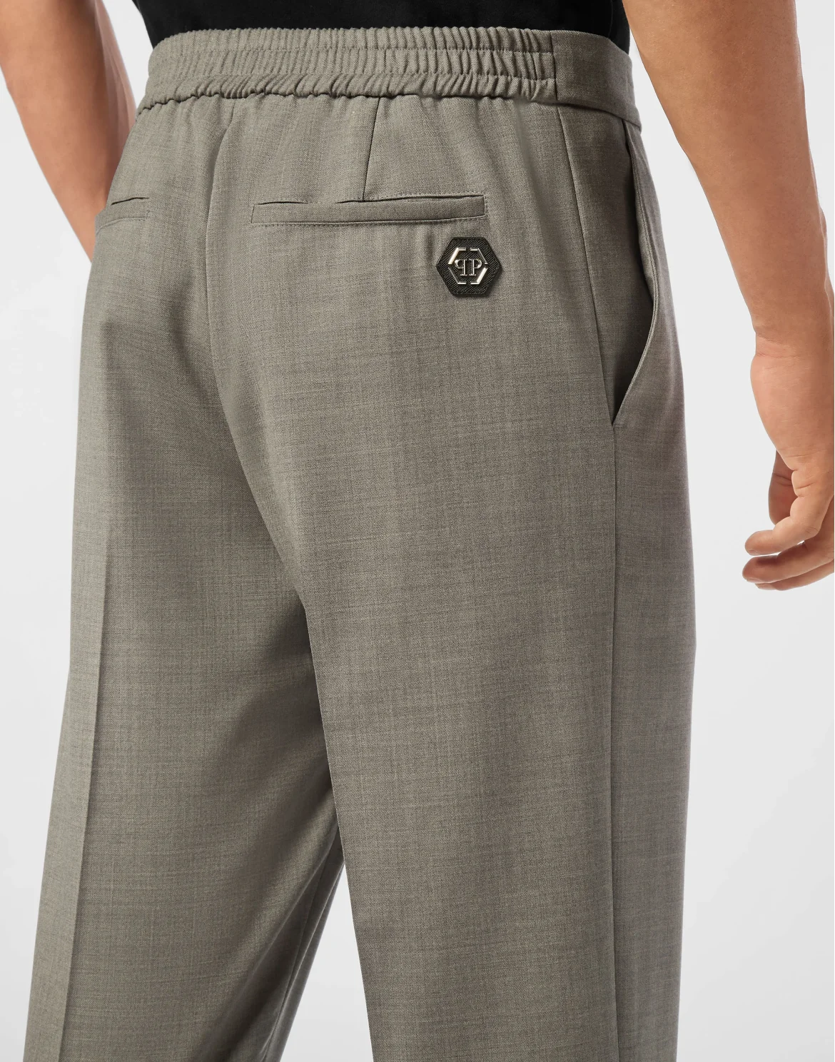 Wool Wide Leg Trousers, цвет: Серый