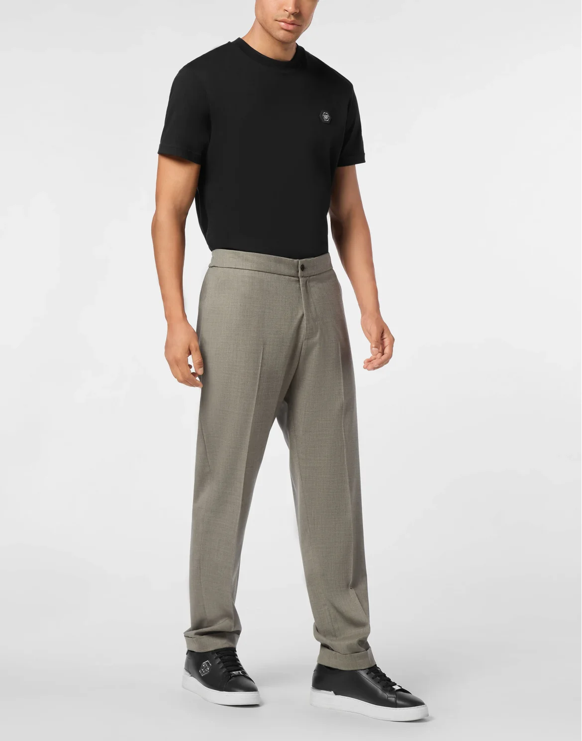 Wool Wide Leg Trousers, цвет: Серый