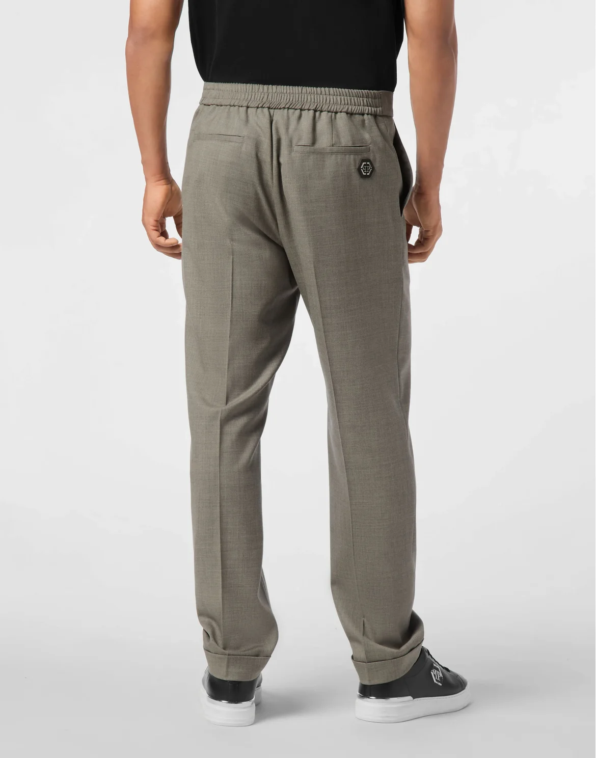 Wool Wide Leg Trousers, цвет: Серый