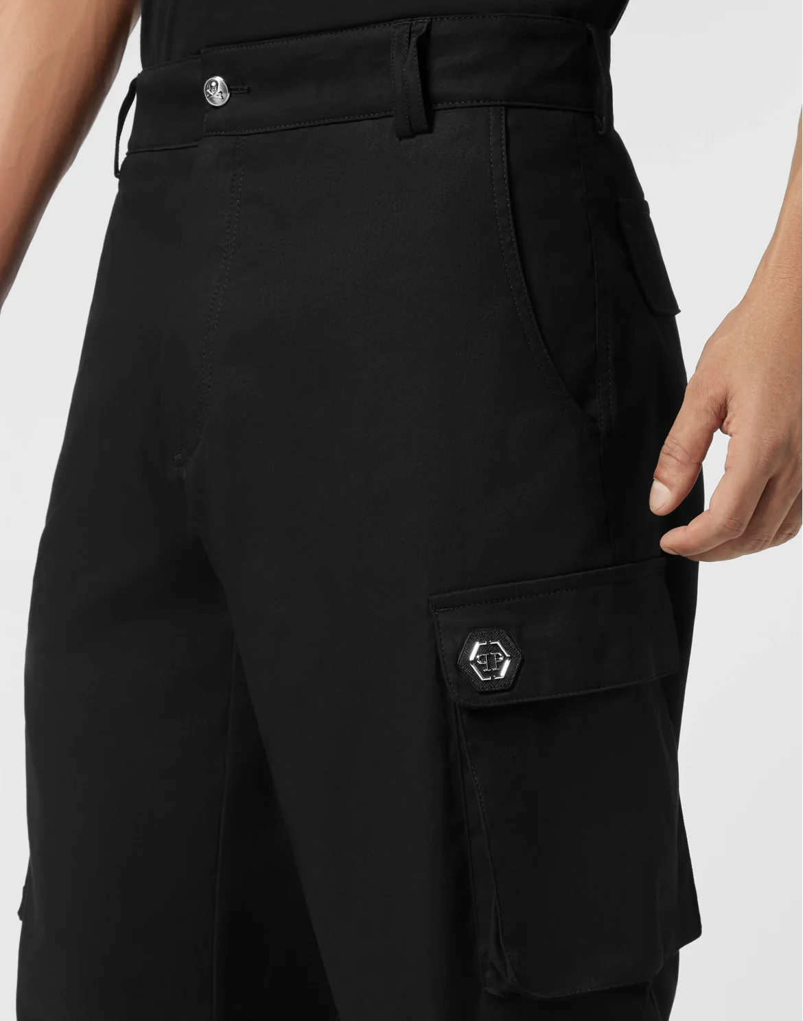 Straight Cargo Fit Trousers, цвет: Черный