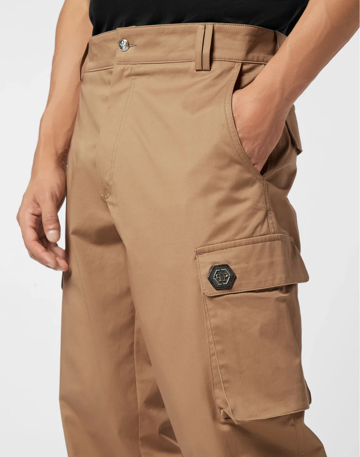 Straight Cargo Fit Trousers, цвет: Бежевый