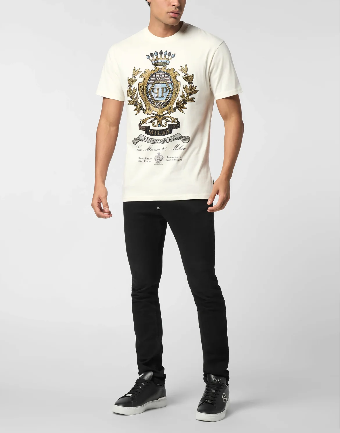Round Neck T-Shirt Stones Crest, цвет: Бежевый