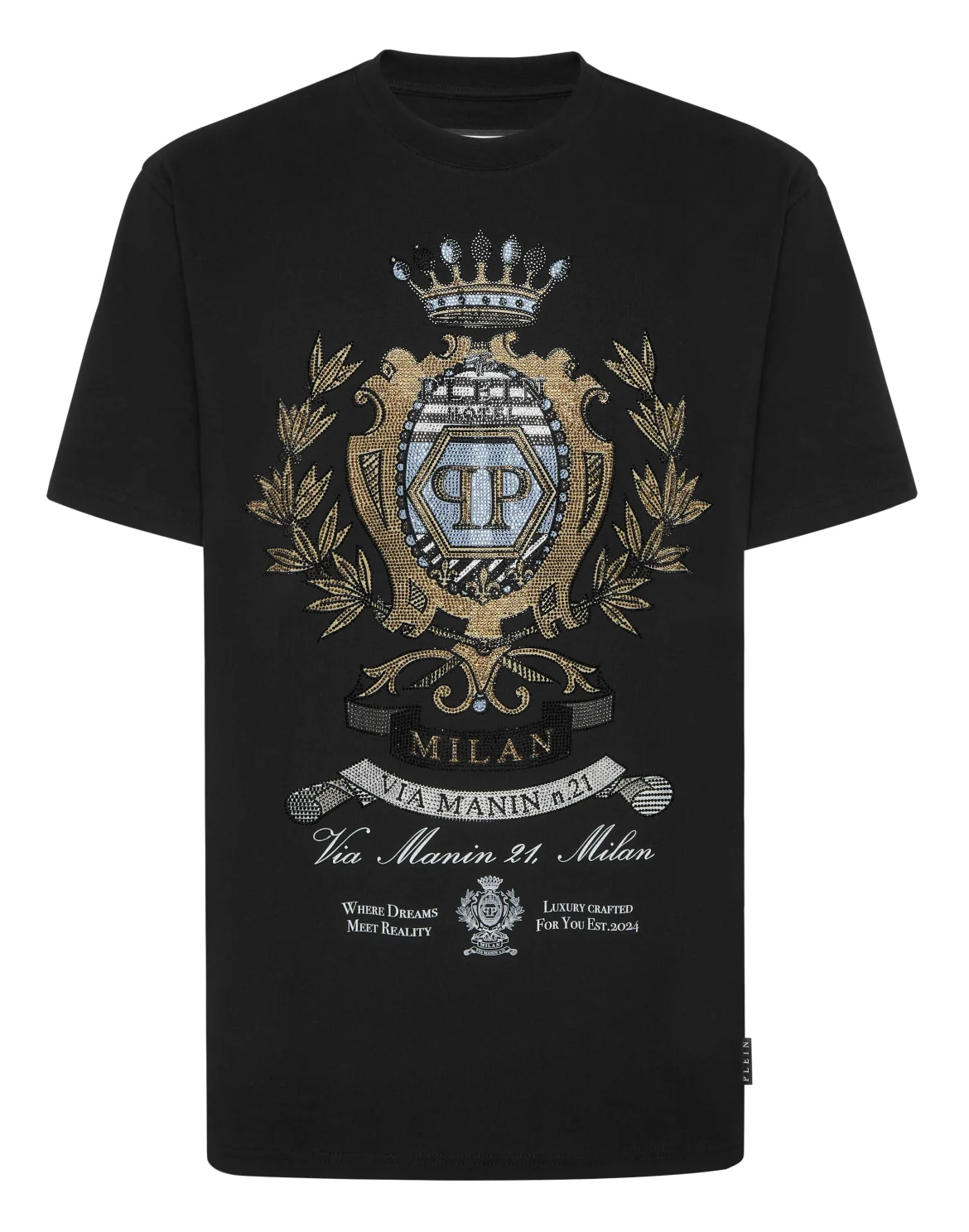 Round Neck T-Shirt Stones Crest, цвет: Черный