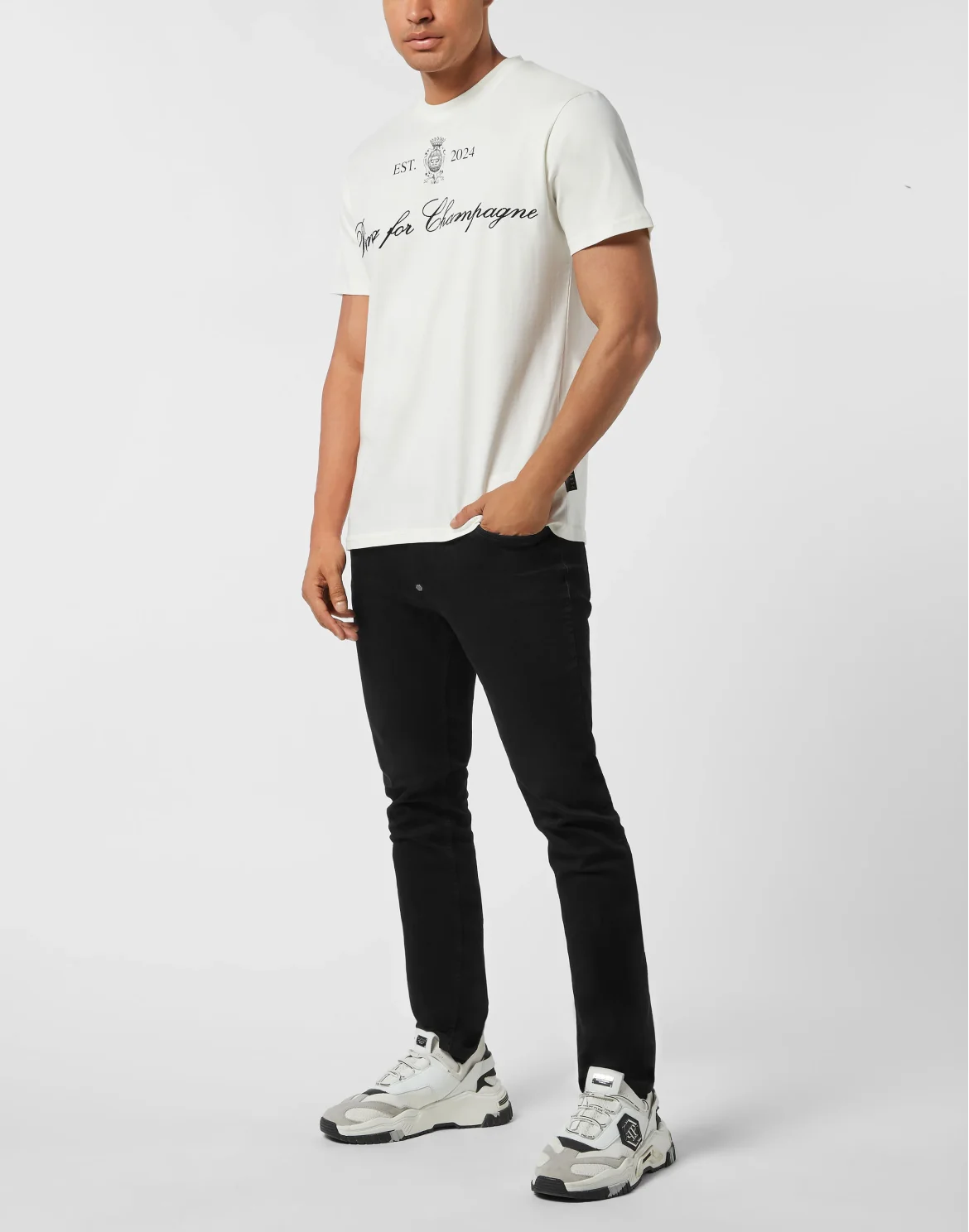 Embroidered Round Neck T-Shirt Stones, цвет: Бежевый
