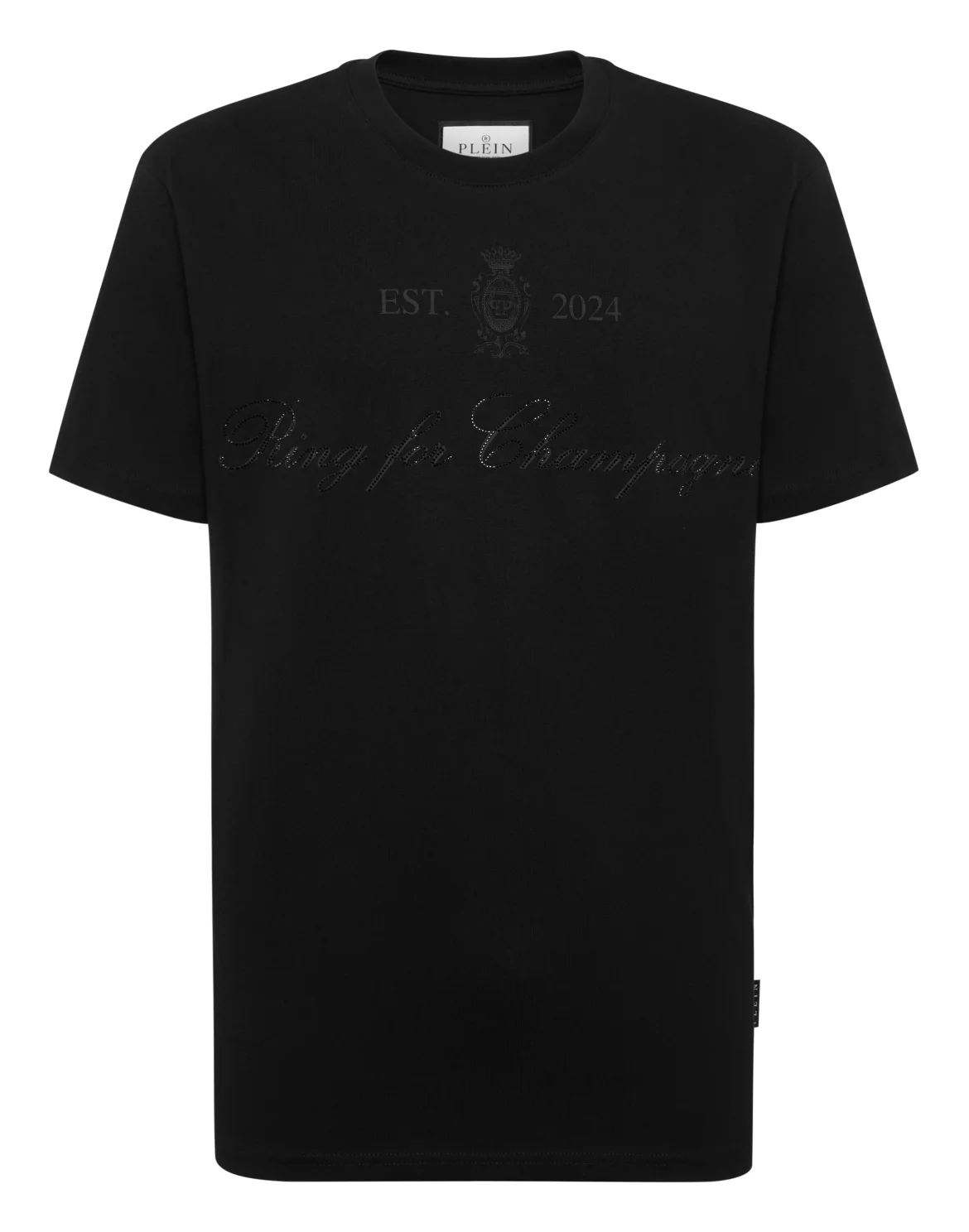 Embroidered Round Neck T-Shirt Stones, цвет: Черный