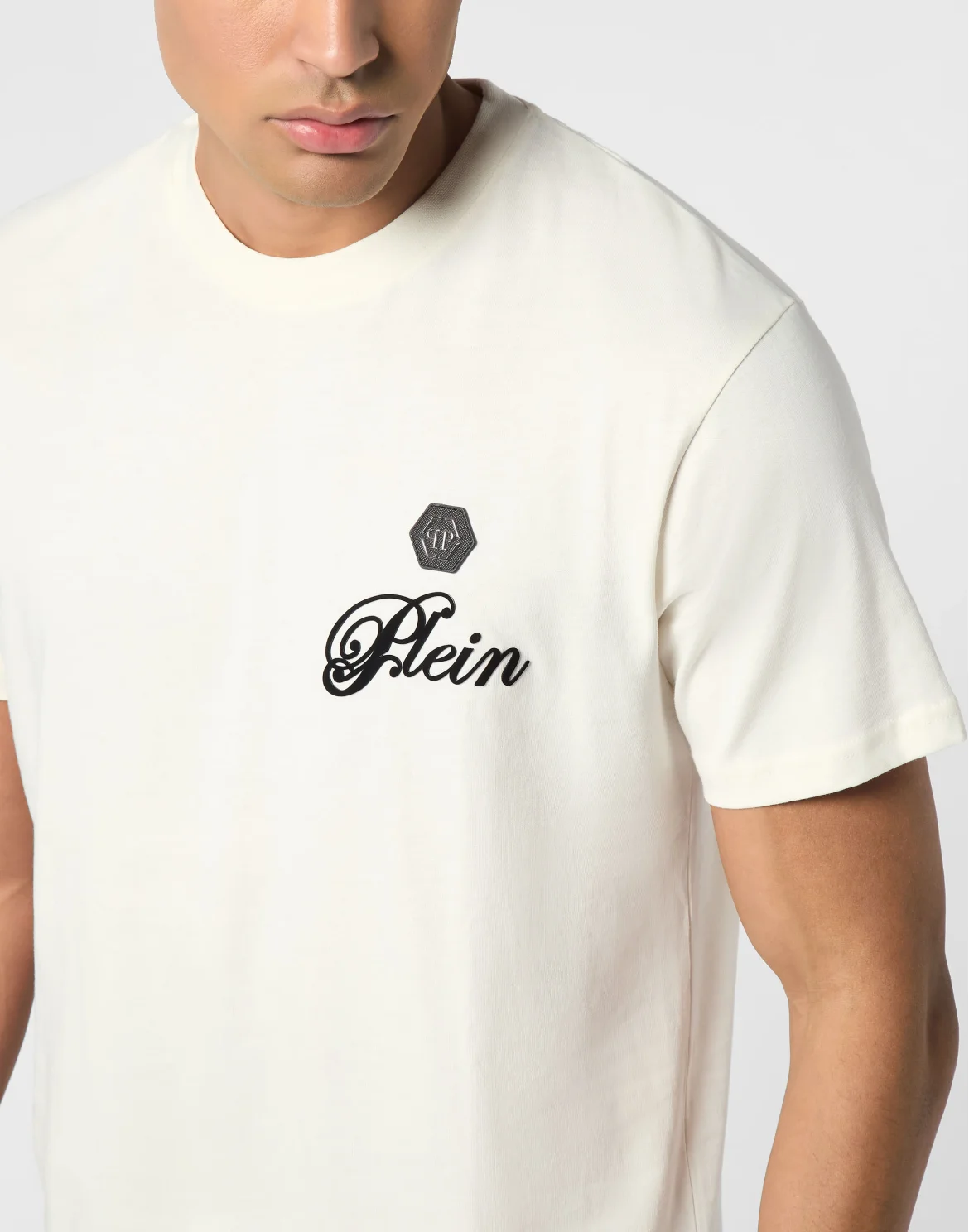 Printed Round Neck T-Shirt Signature, цвет: Бежевый