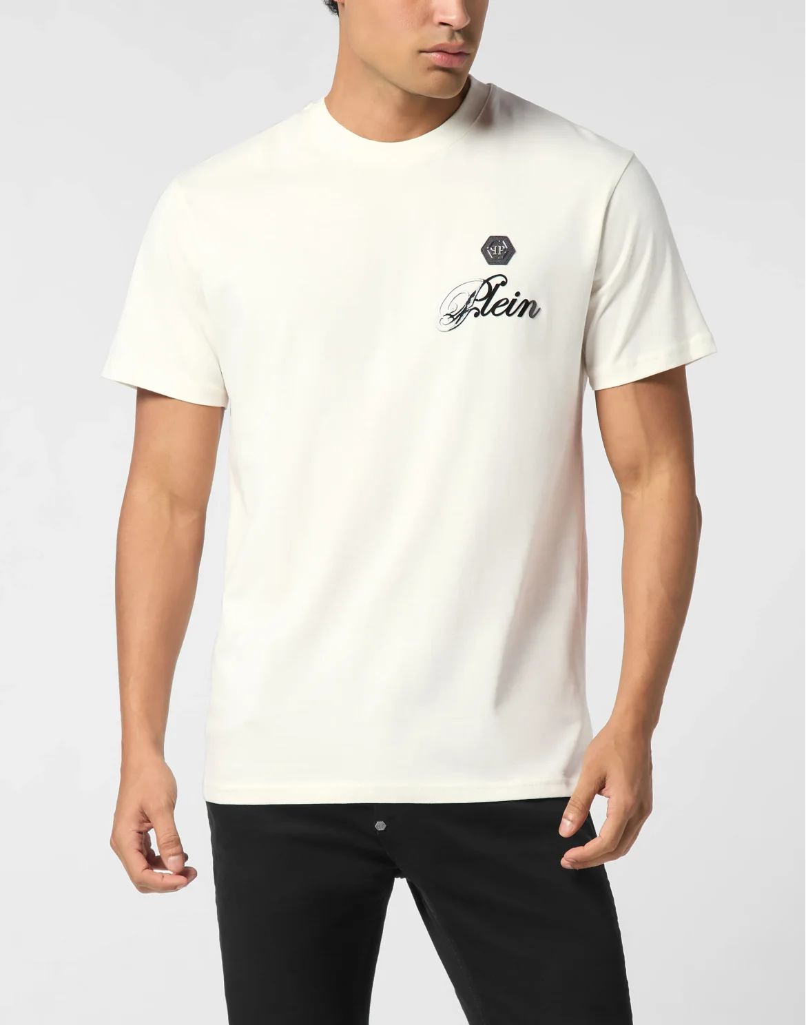Printed Round Neck T-Shirt Signature, цвет: Бежевый