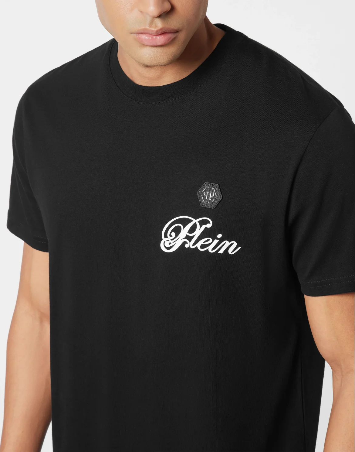Printed Round Neck T-Shirt Signature, цвет: Черный