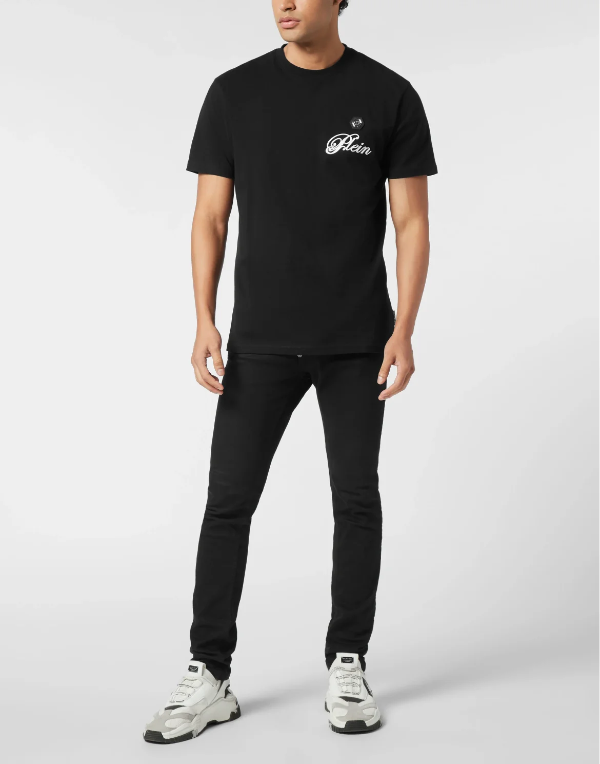 Printed Round Neck T-Shirt Signature, цвет: Черный